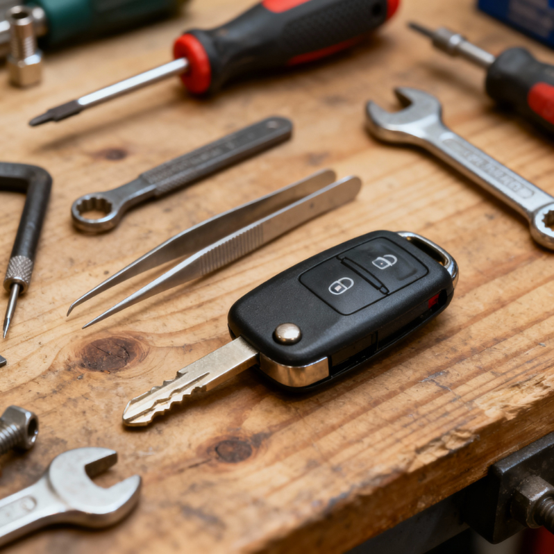 Licensed mobile car key replacement service van equipped with professional key cutting and programming equipment serving Las Vegas metro area